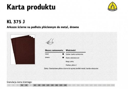 K.PŁÓTNO ARK. P 100   KL375J  /50szt.