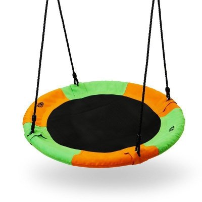 Huśtawka bocianie gniazdo NILS CAMP NB5003 Pomarańczowo-zielone 90 cm