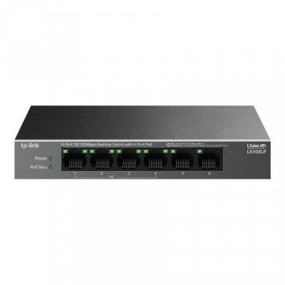 TP-Link LiteWave LS106LP łącza sieciowe Nie zarządzany Fast Ethernet (10/100) Obsługa PoE Czarny
