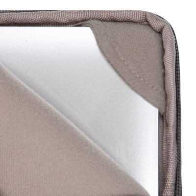 Etui na laptop 13,3&quot; RIVACASE Anvik, jasny szare, z uchwytem, z materiału wodoodpornego, pluszowe wnętrze, tylna kieszeń na