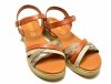 Sandałki 40 skóra VERANO 14633 na platformie camel skórzane brąz