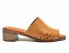Klapki 40 Sokolski skóra 708 camel skórzane na obcasie