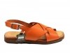 Sandałki 36 skóra VERANO 3006 pomarańczowe płaskie skórzane