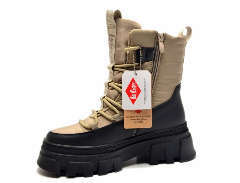 Śniegowce botki 38 LEE COOPER 3143 beżowe czarne