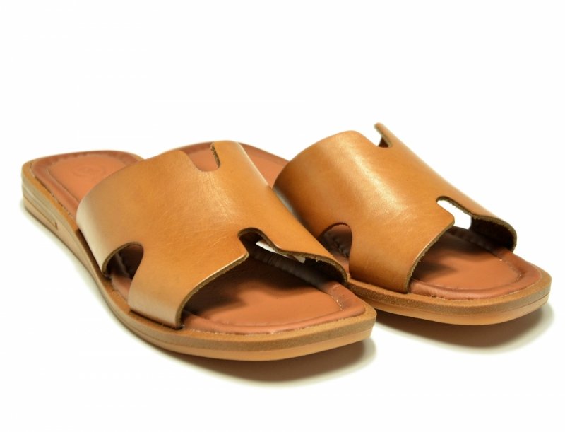 Klapki damskie skóra 40 brązowe 64013 skórzane CAMBELL