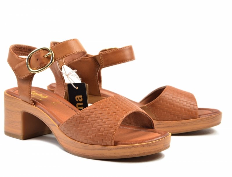 Sandały 41 JANA 28374 sandałki camel na obcasie