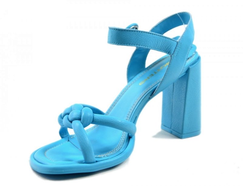 Sandałki 41 BOTTERO skóra 344002 błękitne niebieskie na obcasie
