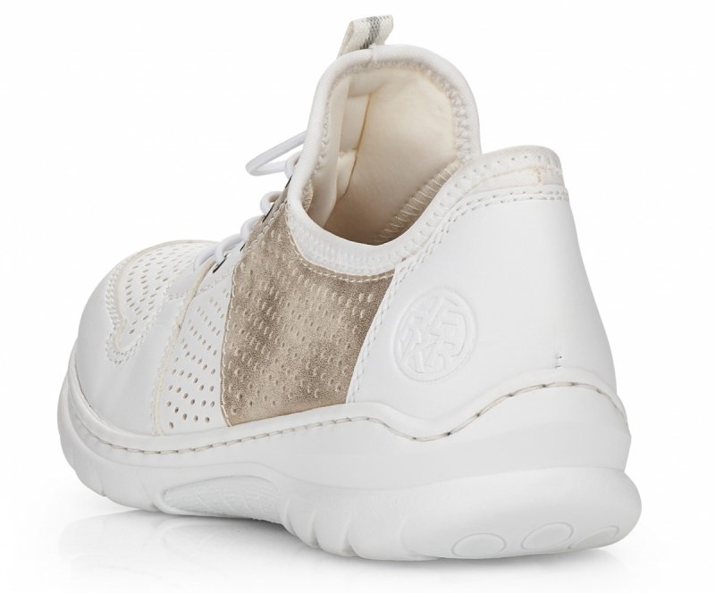 Półbuty sneakersy 39 RIEKER L3254 białe złote damskie żurowane