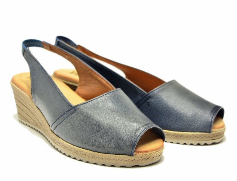 Sandały 38 skóra VERANO 8059 skórzane niebieskie jeansowe