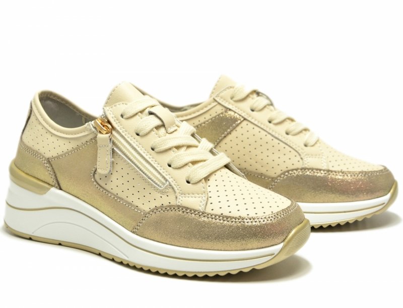 Półbuty sneakersy skóra 36 beżowe SOKOLSKI 391 beż skórzane