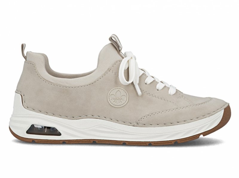 Sneakersy 36 RIEKER 44562 beżowe damskie półbuty beż