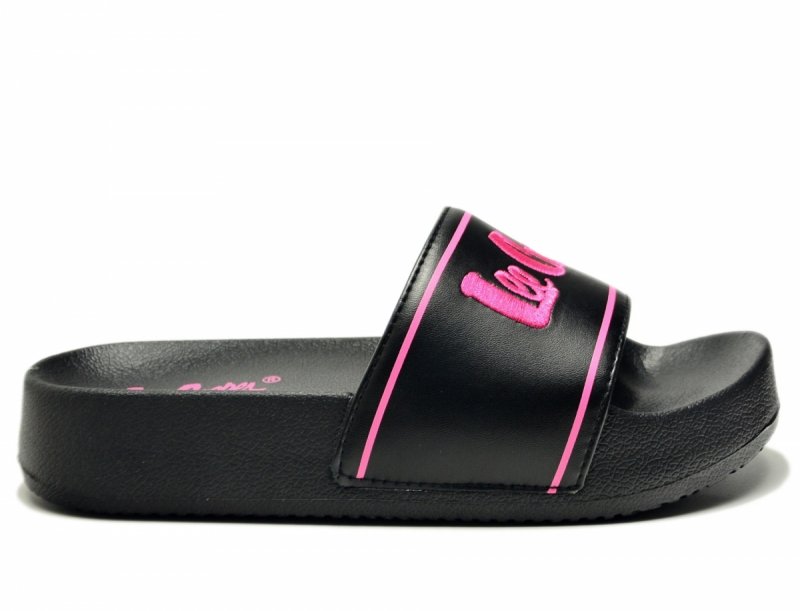 Klapki damskie 39 LEE COOPER 3530 czarne różowe