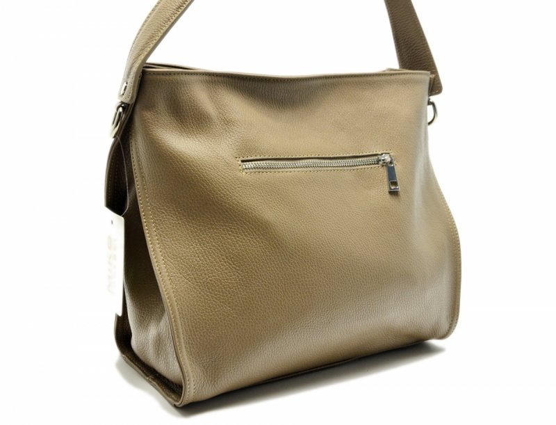 TOREBKA skóra MIKO taupe skórzana beż beżowa 