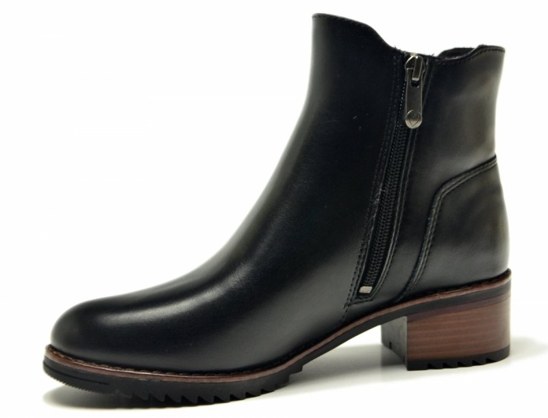 Botki 40 MARCO TOZZI skóra 25376 czarne skórzane brąz