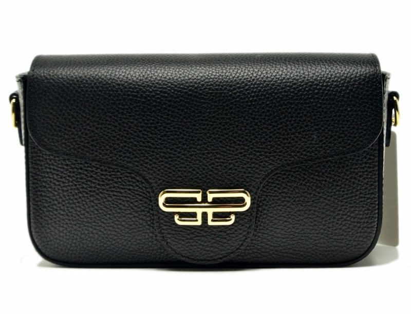 TOREBKA skóra listonoszka MIKO czarna skórzana 