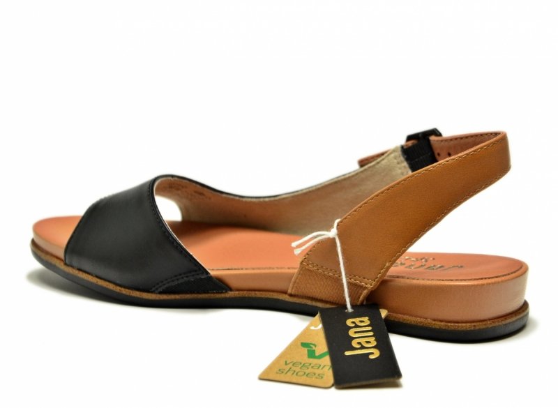 Sandały czarne 37 JANA 28160 sandałki płaskie brązowe