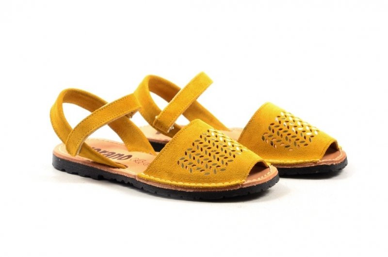 Sandały 32 skóra VERANO 426 żółte musztardowe