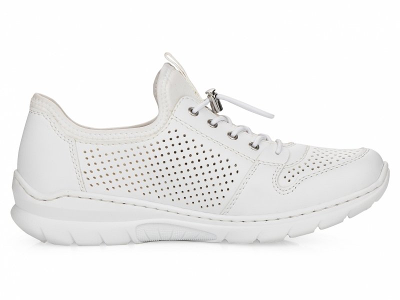 Półbuty sneakersy 38 RIEKER L3254 białe złote damskie żurowane