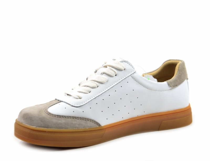 Półbuty sneakersy 37 skóra FILIPPO 6128 białe skórzane beżowe