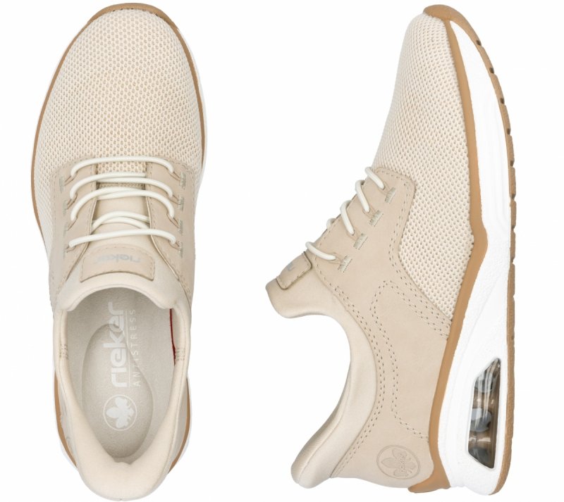 Półbuty sneakersy 41 RIEKER M5665 beżowe beż damskie