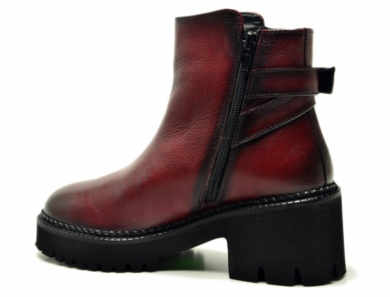 Botki 41 skóra bordowe skórzane 865 damskie JORGE OLIVEIRA