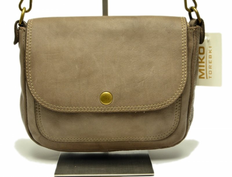TOREBKA listonoszka MIKO skóra taupe vintage skórzana damska