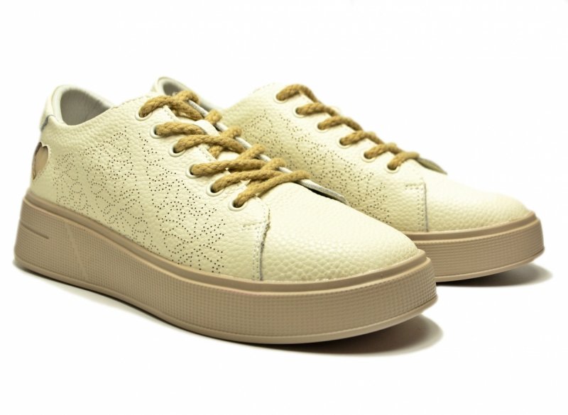 Sneakersy beżowe 40 skóra FILIPPO 6701 skórzane beż półbuty