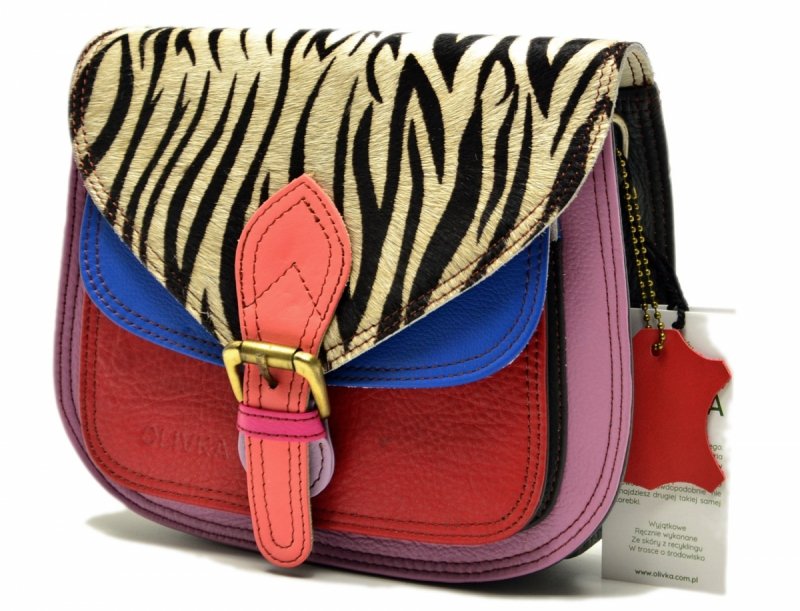 Torebka listonoszka OLIVKA skóra kolorowa skórzana 