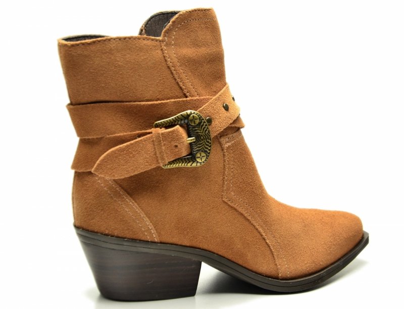 Botki 40 BOTTERO 347707 skóra kowbojki brązowe skórzane zamsz brąz