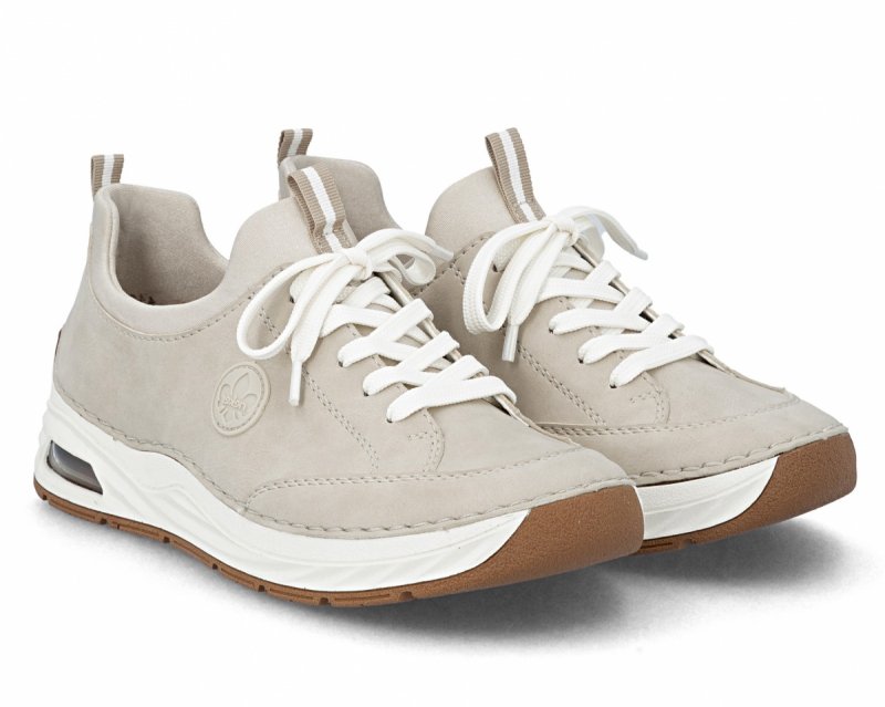 Sneakersy 39 RIEKER 44562 beżowe damskie półbuty beż