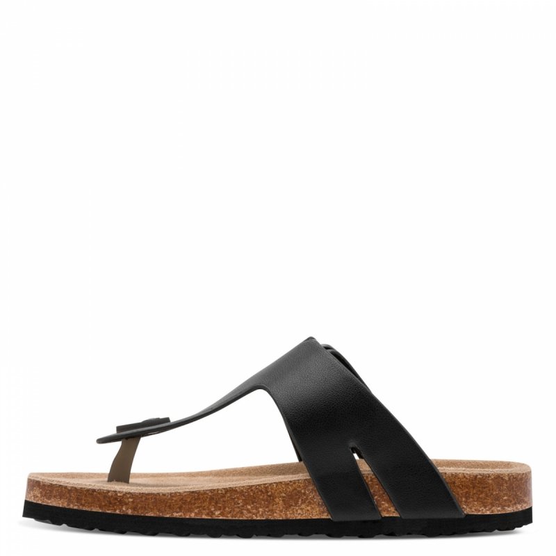 Klapki japonki czarne 38 MARCO TOZZI 27120 płaskie