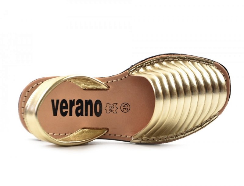 Sandały 36 skóra VERANO 459 złote klapki hiszpańskie
