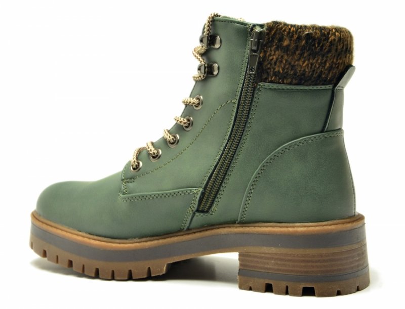 Botki 38 VINCEZA 87722 zielone damskie płaskie