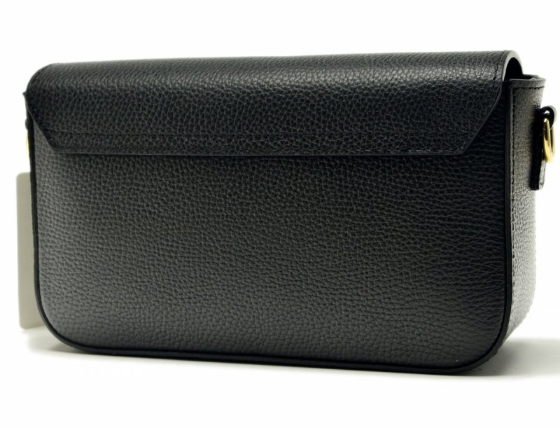 TOREBKA skóra listonoszka MIKO czarna skórzana 