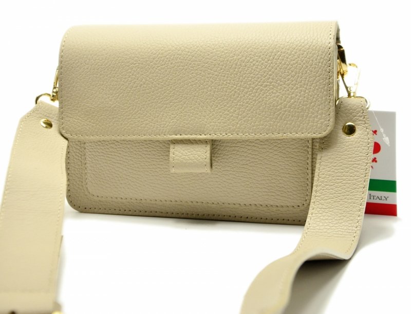 TOREBKA listonoszka skóra beżowa skórzana MIKO beż damska 