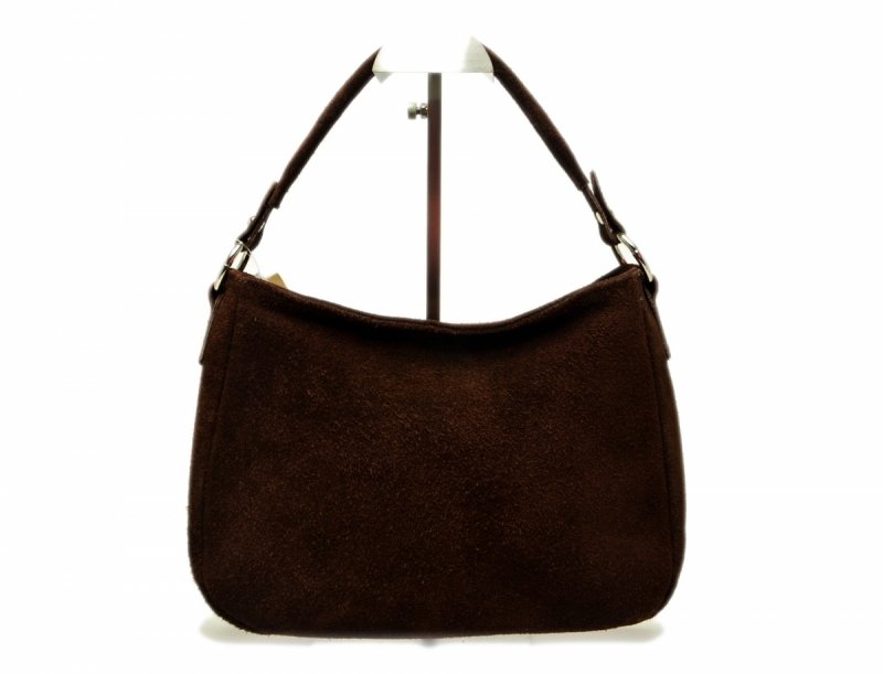 TOREBKA skóra brązowa listonoszka skórzana brąz zamsz damska GREGORIO