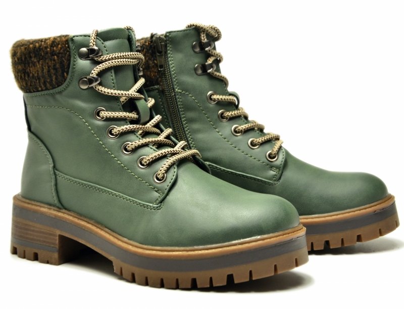 Botki 38 VINCEZA 87722 zielone damskie płaskie