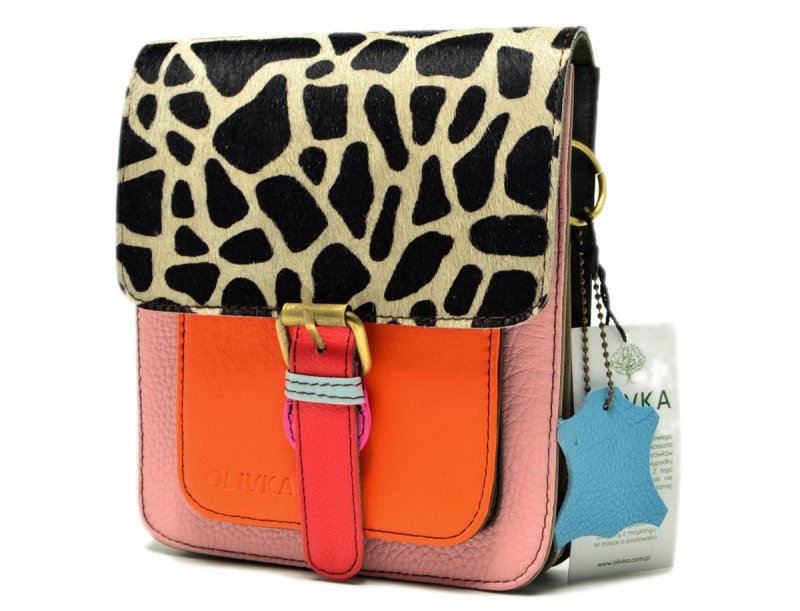 Torebka listonoszka OLIVKA skóra kolorowa skórzana 