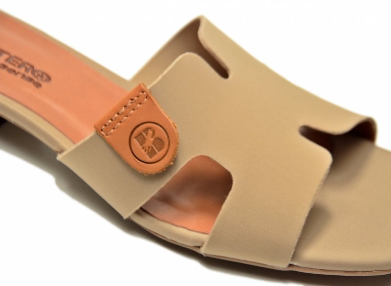 Klapki beżowe nude 38 BOTTERO lycra skóra 375803 beż