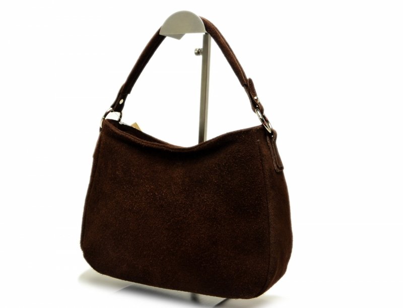 TOREBKA skóra brązowa listonoszka skórzana brąz zamsz damska GREGORIO