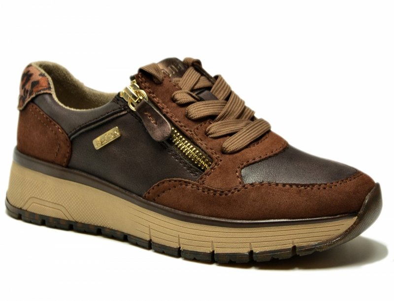 Półbuty sneakersy 39 JANA 23762 brązowe TEX brąz mocca
