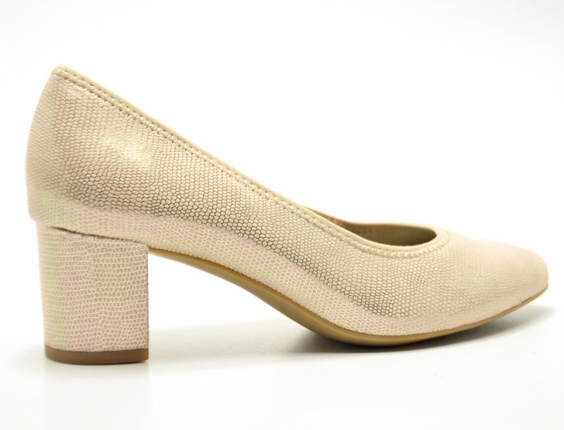Czółenka damskie 40 JANA 22461 złote beżowe 