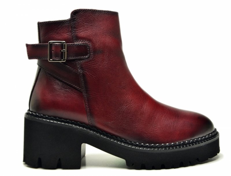 Botki 41 skóra bordowe skórzane 865 damskie JORGE OLIVEIRA