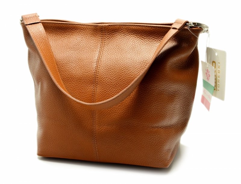 TOREBKA listonoszka MIKO skóra camel skórzana damska