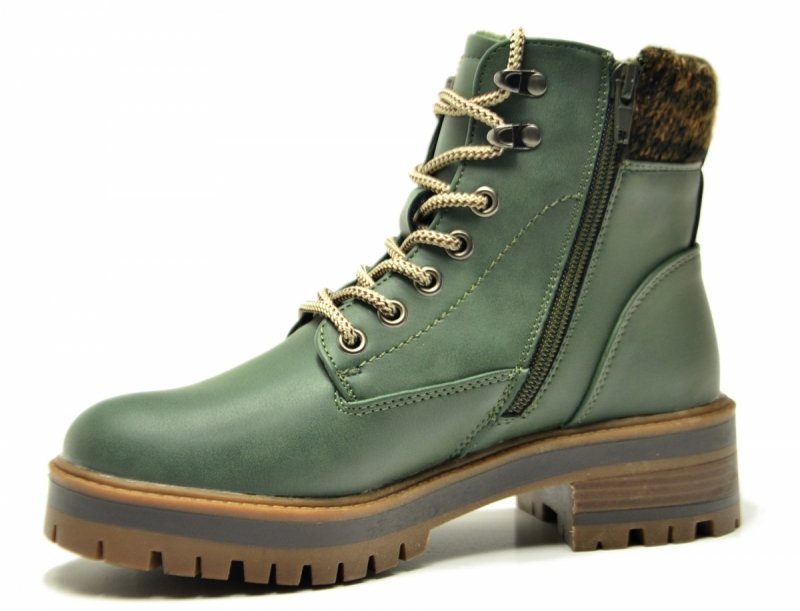 Botki 38 VINCEZA 87722 zielone damskie płaskie