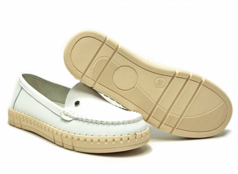 Mokasyny białe 36 skóra półbuty FILIPPO 7527 skórzane 