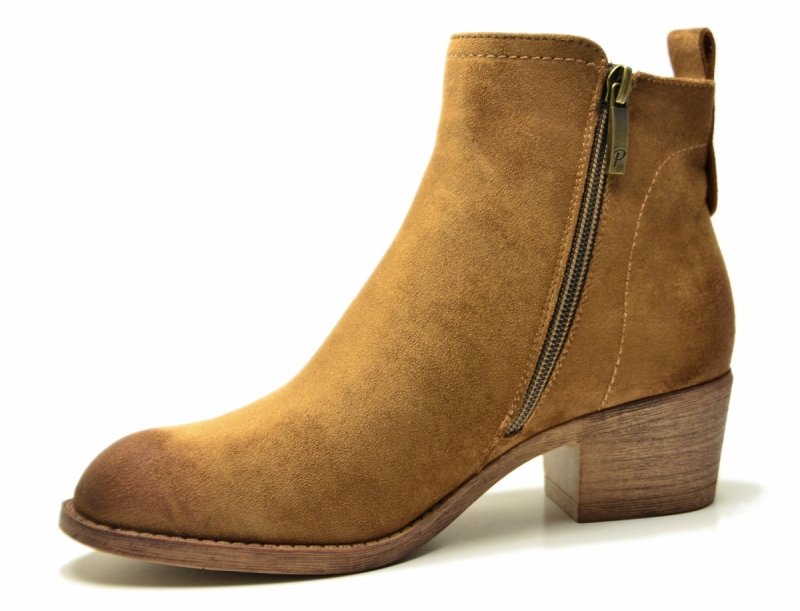 Botki 38 POTOCKI 12737 zamsz brązowe damskie brąz