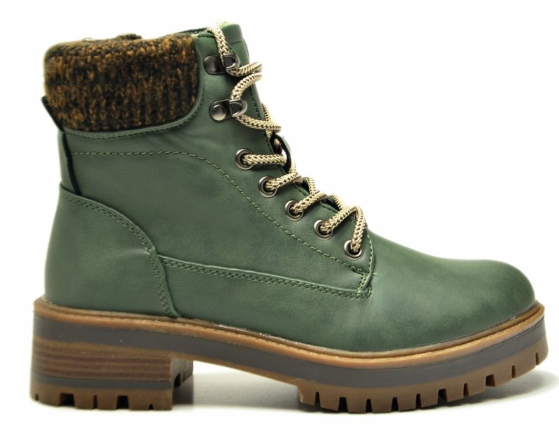 Botki 37 VINCEZA 87722 zielone damskie płaskie