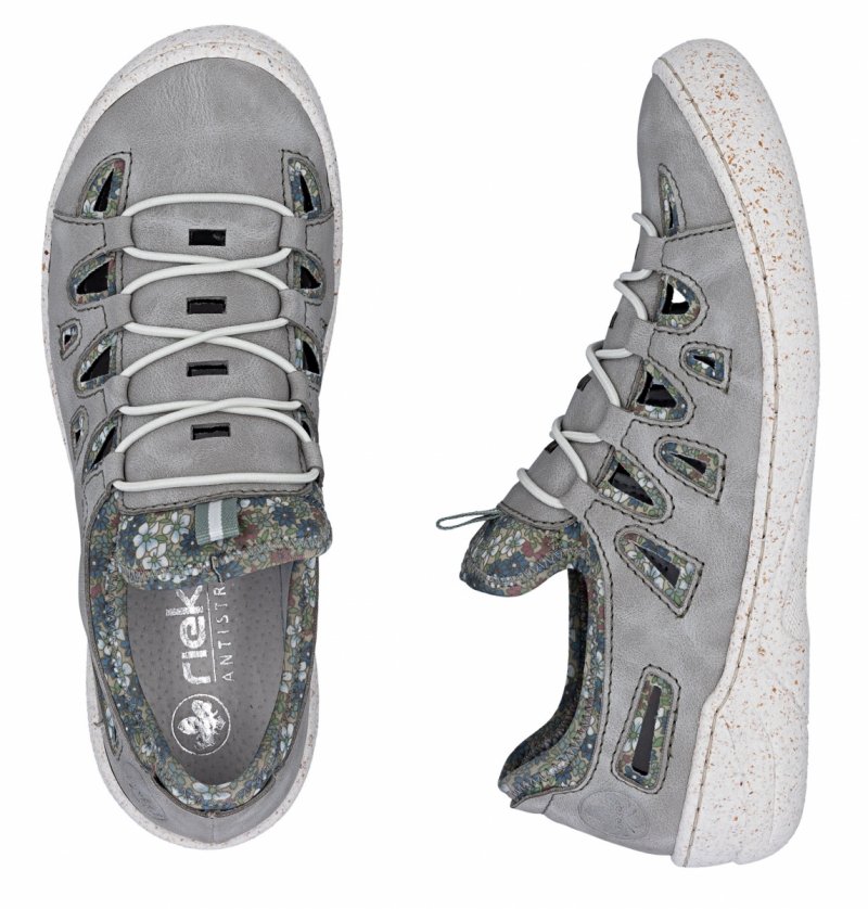 Półbuty sneakersy 37 RIEKER 54551 szare damskie ażurowane