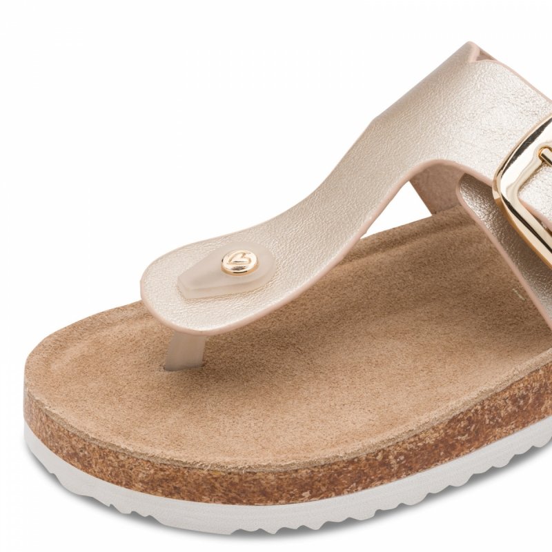 Klapki japonki złote 39 MARCO TOZZI 27120 płaskie